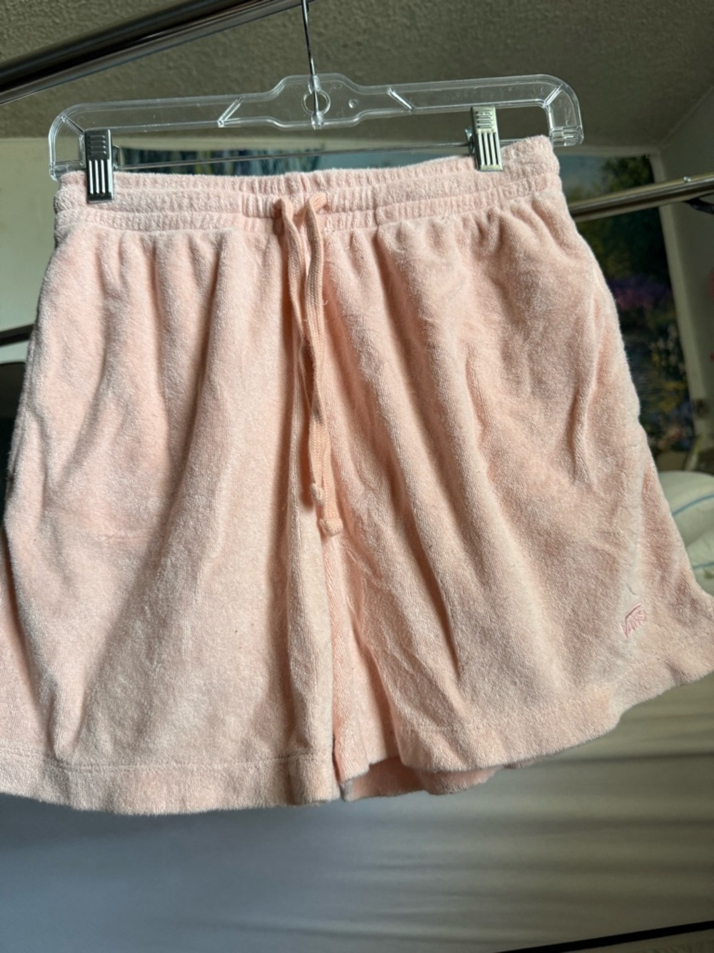 Vans Women's Terry Drawstring Shorts - Peach Pink